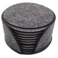 thumbnail image 1 of CAROOTU 10 PCS Felt Drink Cup Coaster with Holder Round Soft Absorbent Cup Mats Scratch Preventing Reusable, 1 of 6