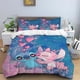 thumbnail image 4 of Disney Cartoon Cute Stitch Print Three Piece Bedding Set Cover Set With Pillowcase Children or Adults King Queen Full Twin Size, 4 of 5