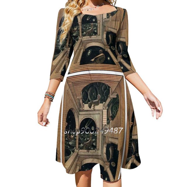 Robe à Encolure Carrée Beer Robe d'Été Femme Élégante Imprimé Halter Robe de Fête Beer pour Femme 6TG
