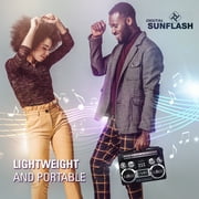 Digital Sunflash RD-666, Bluetooth, Battery-Powered, Retro Portable Radio, Flash Light, Red