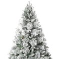 thumbnail image 5 of 6.5ft Snow Flocked Christmas Tree with Lights, Pine Christmas Tree Prelit with Pine Cones, Foot Pedal 1040 Branch Tips, 650 Warm Lights and Metal Stand by Homestock, 5 of 10