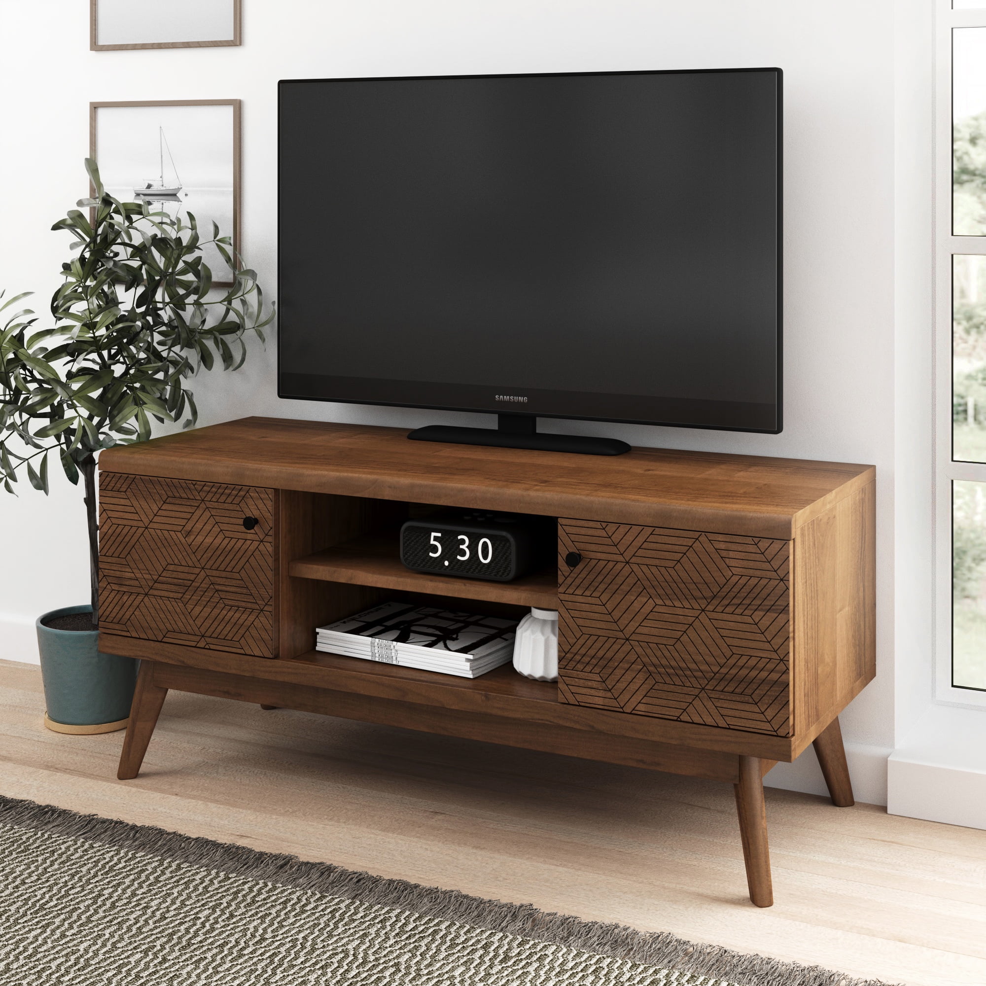 Living Skog TV Stand Media Console MDF for Tv's up to 50 inches Mid