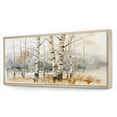 thumbnail image 2 of Designart "Winter Birch Wood Forest Frosty Wonderland I" Oversized Floral Framed Wall Art - Traditional Yellow Tree Birch Bedroom Framed Canvas Wall Art, 2 of 6