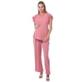 thumbnail image 3 of Conjunto Maternidad Cómodo Ropa Embarazo Set Blusa Y Pantalon Casual Suave Color Rosa, 3 of 4