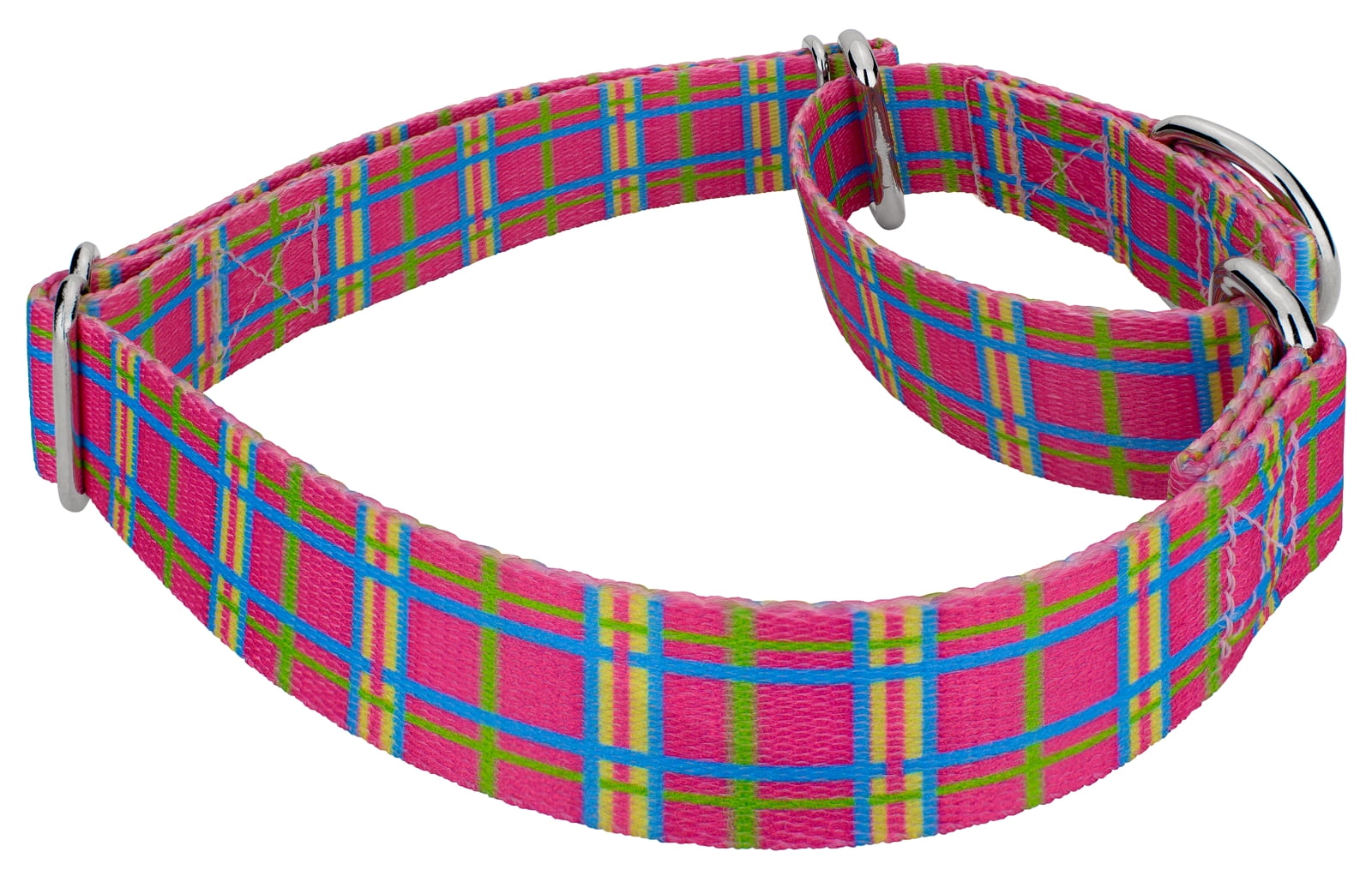 Country Brook Petz® Bubblegum Pink Plaid Martingale Dog Collar and Leash, Medium