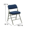 thumbnail image 5 of Flash Furniture Hercules Adult Triple Braced & Double Hinged Folding Chairs, Set of 2, Navy, 5 of 14