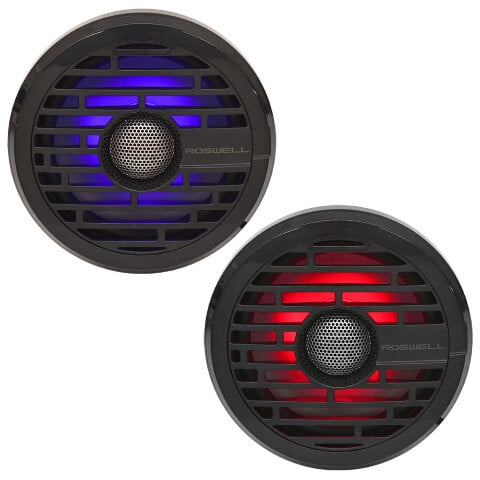 Roswell Boat R1 Speakers C920-1601 | 6 1/2 Inch Black w/ RGB (Pair)
