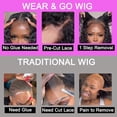 thumbnail image 4 of Pelucas Srakuw Wear and Go sin pegamento, 100% cabello humano, 60 cm, ondulado, 4 of 6