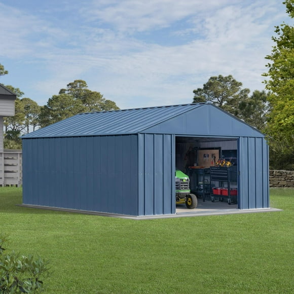 Arrow Classic Metal Shed, 12 x 14, Blue Grey