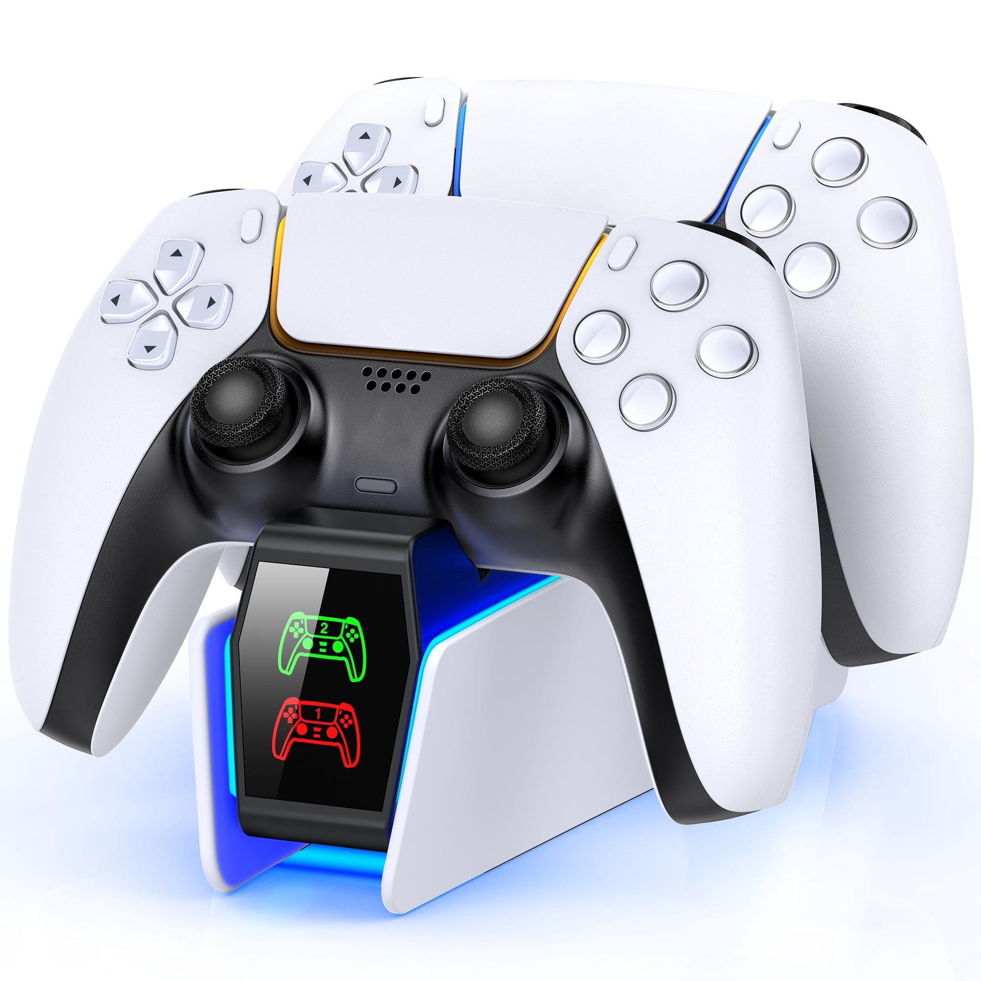 PS5 Controller Charger, ESYWEN Charging Station for PlayStation 5 Controller, Fast PS5 Charging Dock Station with LED Indicator, PS5 Accessories-White