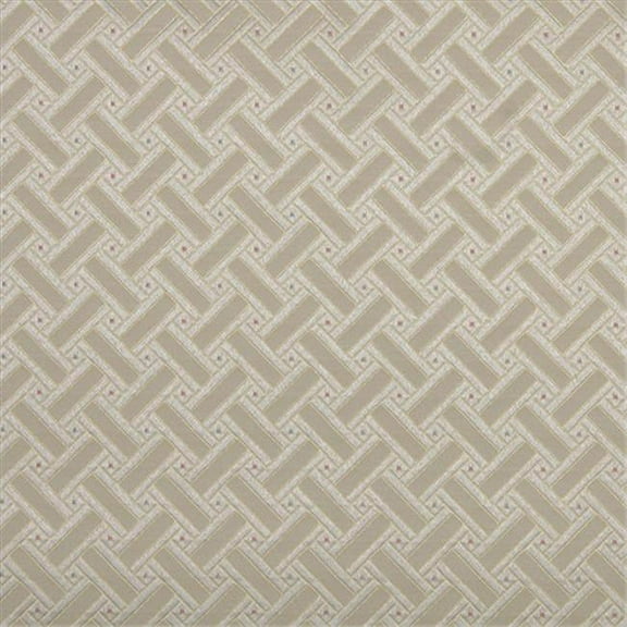 Designer Fabrics D135 54 in. Wide Gold- White- Red And Green- Lattice Brocade Upholstery Fabric
