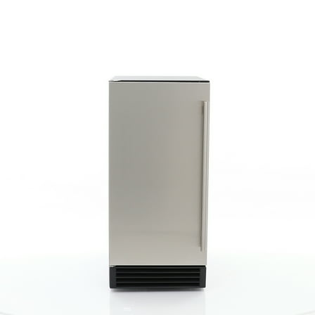 Maxx Ice Built-In Indoor Clear Ice Machine, ADA Compliant, 15" Width, 65 lbs, Full Dice Ice Cubes, in Black with Stainless Steel Door (MIM50P-ADA)