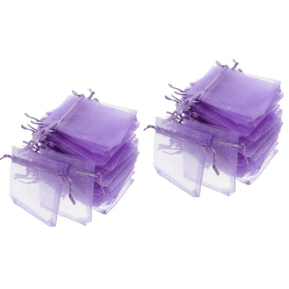 Gift Bags for Party Favors Christmas Little Candy Pouches 100 Pcs Gifts Wedding Clear Packaging Drawstring Organza