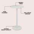 thumbnail image 4 of JONATHAN Y 10" x 22.25" White Marble and Iron Drink Table, Contemporary Minimalist Round Pedestal Accent Side Table MTB1110A, 4 of 8