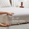 thumbnail image 4 of SIABC-Hitime King Size 4-Piece Sheet Set - Ultra Soft & Breathable Polyester Bed Sheets, All Season Cooling Bedding with Deep Pockets, Wrinkle & Fade Resistant (Linen, King), 4 of 4