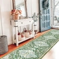 thumbnail image 3 of Findosom 2'x10' Vintage Runner Rug 0.4" Distressed Hallway Rug Non Slip Laundry Runner Rug Decor Rug Washable Runner Rug Kitchen Floor Mat Entryway Rug Runner for Laundry Kitchen Entryway, Green, 3 of 9