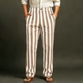 thumbnail image 2 of Uwinwear Striped Dress Pants for Men's Big & Tall Flat Front Business Trousers Casual Straight-Legs Long Pants with Pockets,Earthy Yellow,XXL, 2 of 5