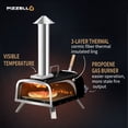 thumbnail image 3 of Outdoor Propane Pizza Oven Gas Wood 12" Pizza Maker Stove with Gas Burner, Thermometer, Wood Tray, Pizza Stone, Pizza Peel, Carry Bag, Black, 3 of 9