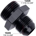 thumbnail image 2 of GFDYREE 10AN Flare to 12AN ORB Male Fuel Rail Adapter Fitting Black 2Pcs, 2 of 5