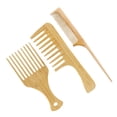 thumbnail image 1 of Juego de peines de madera de 3 piezas para mujeres, hombres y niños, peine para desenredar el cabello, peine para cabello rizado, fino, liso, húmedo y seco, juego de peines de bambú natural, 1 of 5