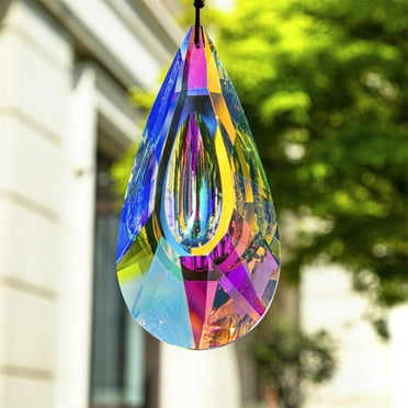 Large Crystal Sun Catcher Prisms 5",AB Colored 120mm Suncatchers for Window Hanging Rainbow Maker Prisms for Indoor Outdoor, Garden Fantasy Aesthetic Home Decor
