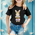 thumbnail image 2 of MIASHUI T-Shirt Garçon Mignon avec Imprimé Lapin, Filles Joyeuses Pâques, Noir, 3-4 Ans, 2 of 4