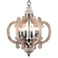 thumbnail image 4 of Belladepot 6-light Distressed White Wood Lantern Vintage Chandelier, 4 of 8