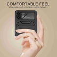 thumbnail image 4 of for Samsung Galaxy Z Flip 3 5G Case, with Ring Kickstand and Camera Protection,Heavy Duty Protective Shockproof Protective Rubber PC Phone Back Cover for Samsung Galaxy Z Flip 3 5G, Black, 4 of 8