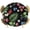 Black, variant on Botanical Fruit Round Tablecloth 45-54 Inch Round Fitted Table Cloth with Elastic Edge, Retro Blueberry Raspberry Leaves Black Waterproof Table Cover Protector for Outdoor Picnic Party Dining