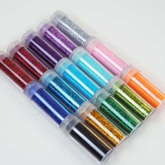 Craft and party- 15 Assorted Colors Fine Glitter Bottle Art & Craft , Party Invitation Scrapbook