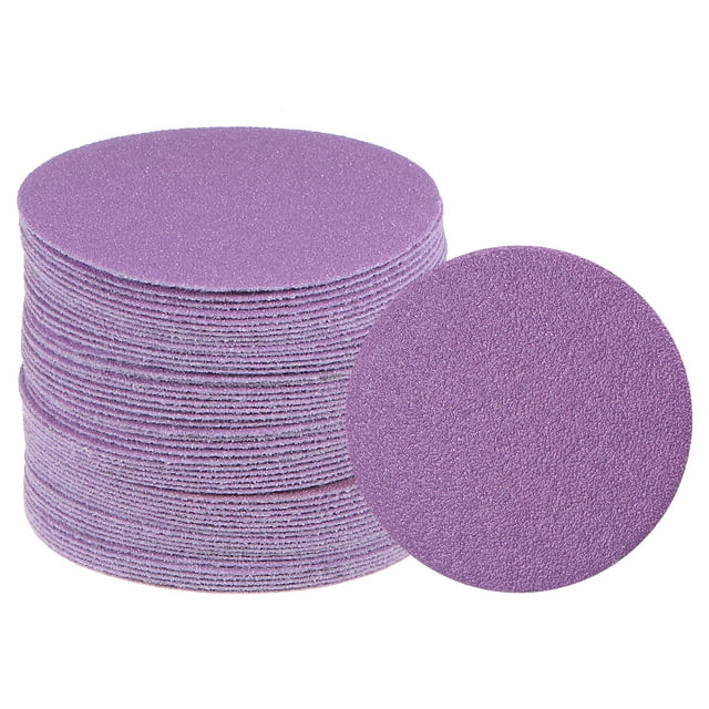 Unique Bargains 50 Packs 80 Grit Purple Sanding Discs 3 Inch Hook and Loop Circular Sandpapers Wet Dry Polish