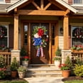 thumbnail image 6 of Patriotic Wreath For Front Door 17.7 Inch Red White Blue Flowers Flag Bow Home Decor for 4th Of July Memorial Day Veterans Day Porch Wall Entryway Office Home Office Wall Decor Gift Holiday Decor, 6 of 7