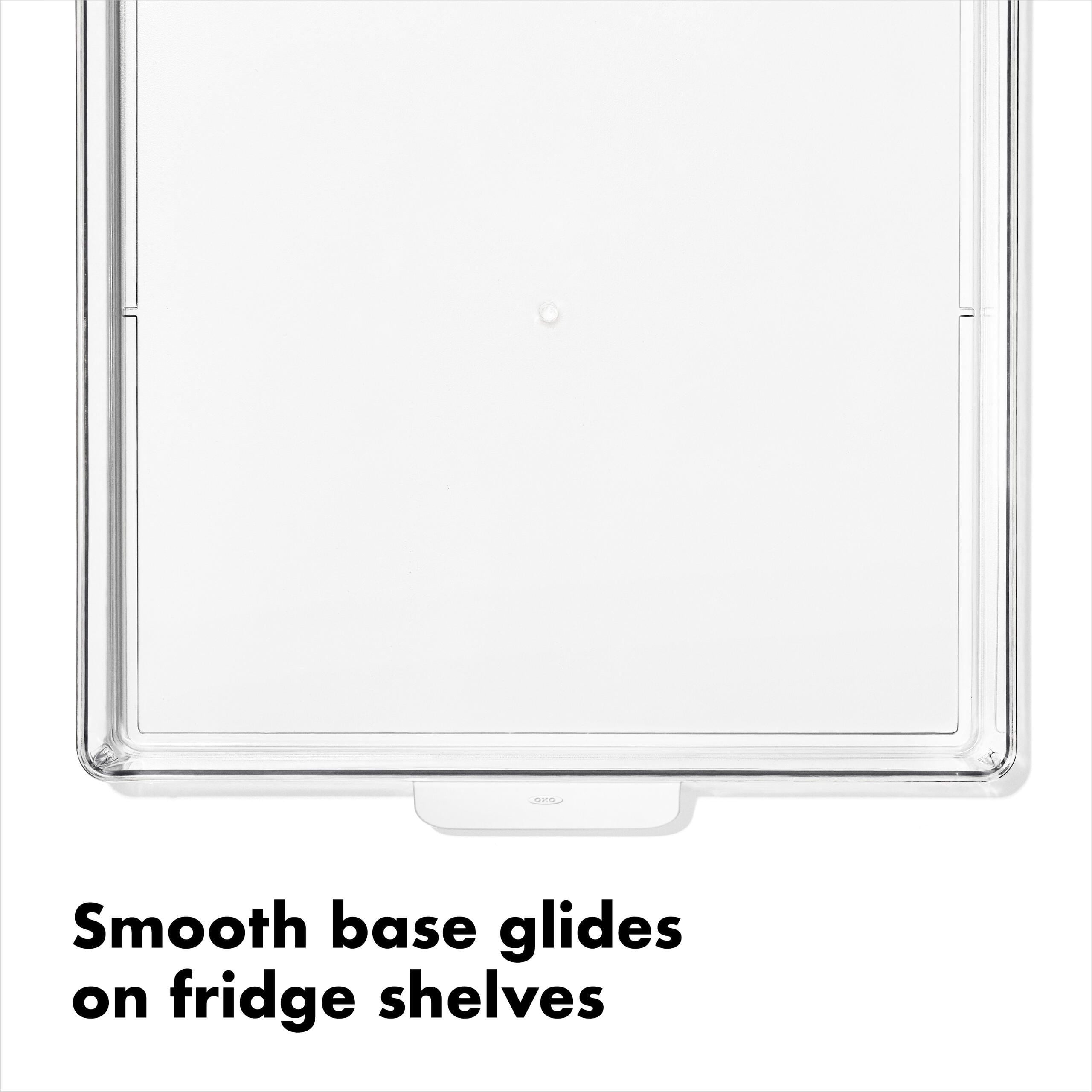 OXO Refrigerator Organizer Tray 3-Piece Set with Handle, Clear
