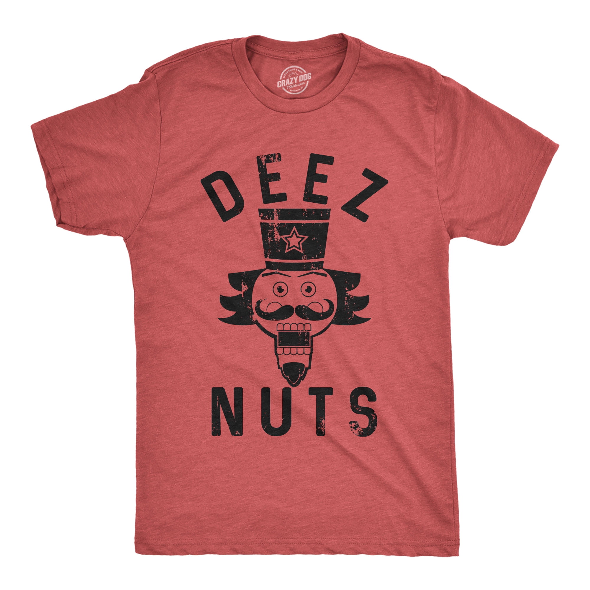 Mens Deez Nuts T shirt Funny Christmas Nutcracker Sarcastic Graphic Tee For Guys (Dark Heather Grey) - Graphic - Walmart.com