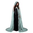 thumbnail image 4 of Gunia Hooded Cloak For Women Adult Lace Cape Cosplay Halloween Role Play Dress Up Outfits Stage Performance Holiday Party Wear,Green, 4 of 4