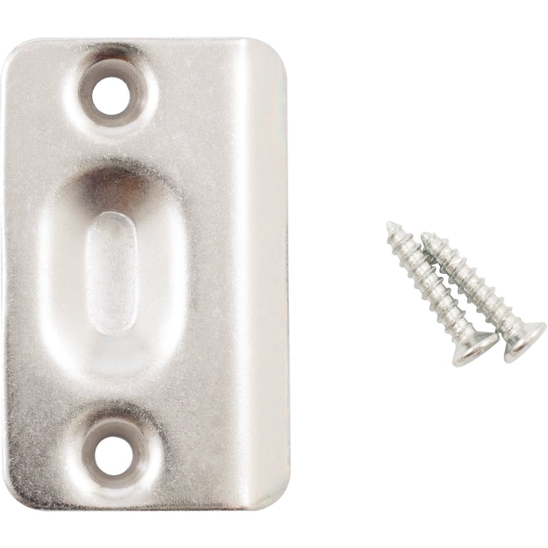 Stone Harbor Ball Catch Strike Plate - 2-1/4" X 1-3/8", Satin Nickel Finish For Cabinets & Doors