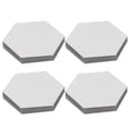 thumbnail image 1 of Juego de 4 pegatinas de espejo para pared, de acrílico, hexagonales, extraíbles, para decoración del hogar, 10 cm, color plateado, 1 of 15