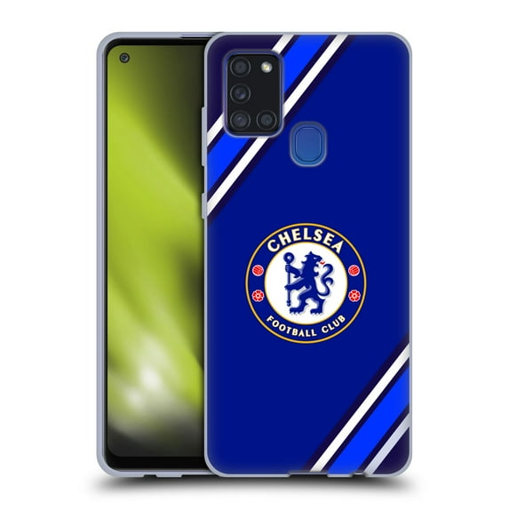 Head Case Designs Officially Licensed Chelsea Football Club Crest Stripes Soft Gel Case Compatible with Samsung Galaxy A21s (2020)