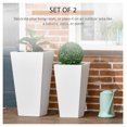 thumbnail image 4 of Outdoor Planters 2-Pack, 22 & 18in Flower Pots, Stackable Plant Pots with Drainage, Durable MgO, for Patio, Garden, Porch, Yard - White, 4 of 9