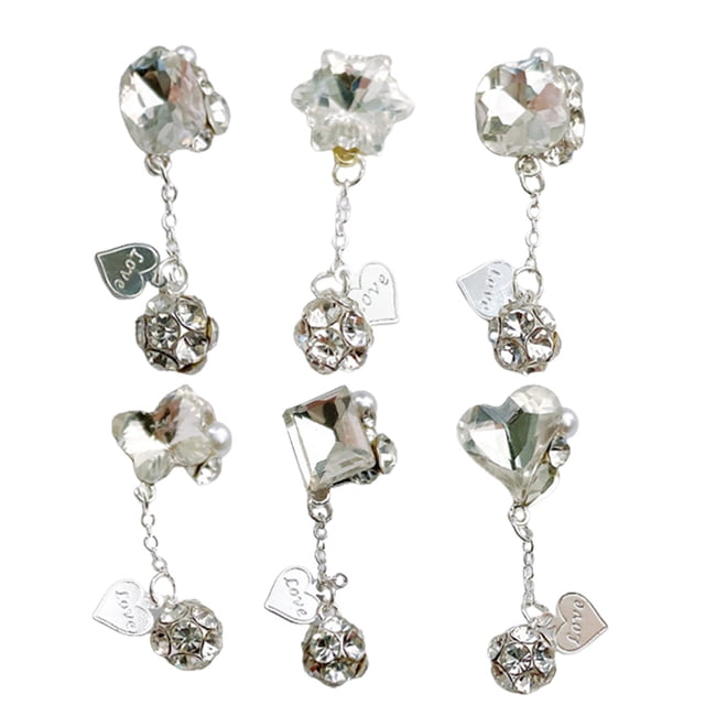 12 piezas 3D dijes de uñas cuelgan diamantes de imitación de uñas cristales de aleación joyas de uñas colgante brillante diamante de uñas para decoración de uñas DIY artesanía accesorios de arte de