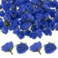 thumbnail image 1 of Uxcell 50 Paquete Cabezas de Rosas Artificiales 1.2'' Pequeñas Cabezas de Rosa de Seda Falsa para Decoraciones de Ramo de Boda Fiesta Azul Oscuro, 1 of 7