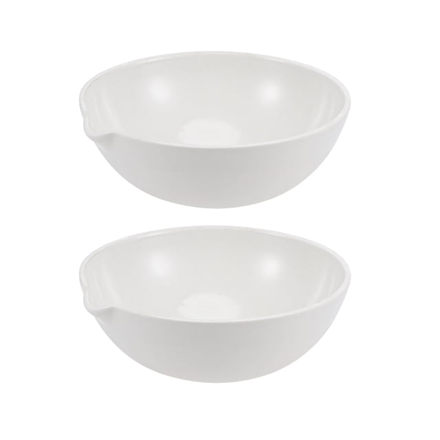 Plato redondo de porcelana de 100ml con pico, paquete de 2