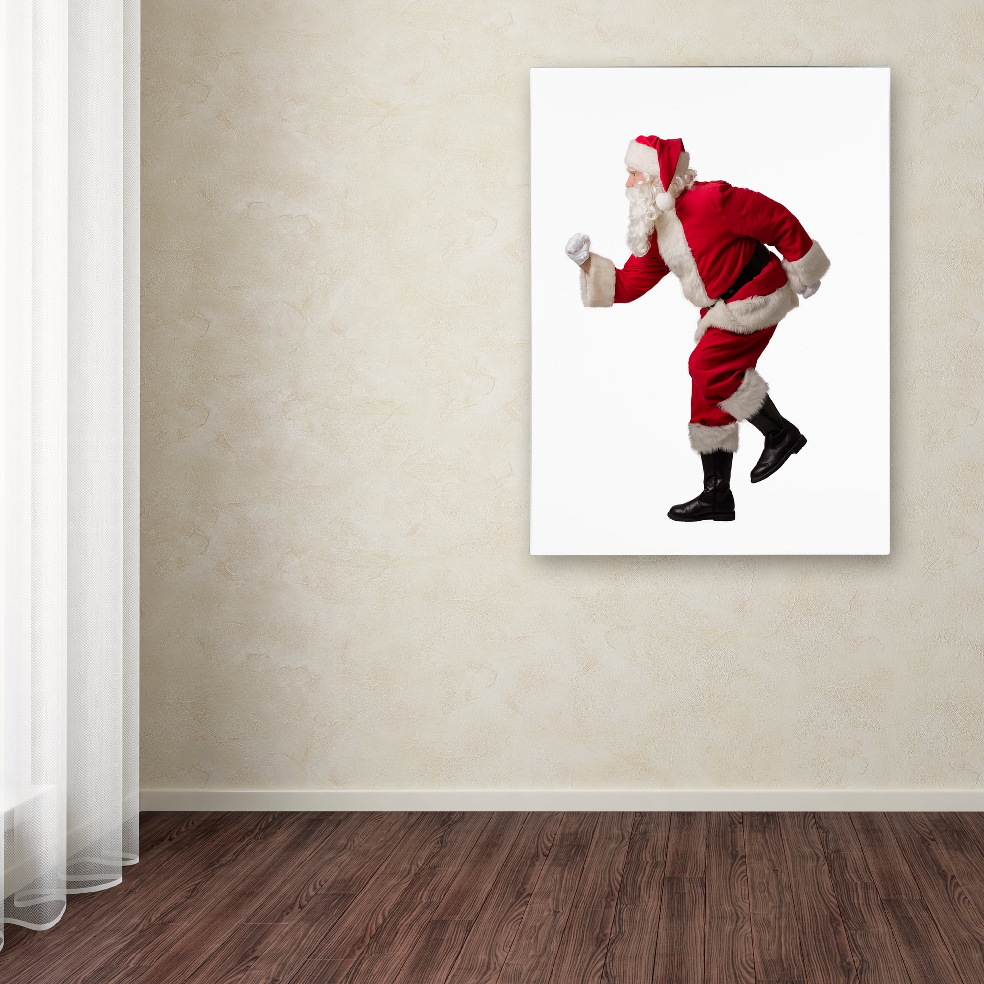 Trademark Fine Art 'Santa-running-15035' Canvas Art by Ed Wheeler