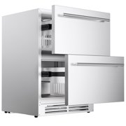 Coolake 24″ 5.3 Cu.ft Outdoor Undercounter Drawer Refrigerator for Patio in Stainless Steel Built-in or Freestanding Beverage Fridge for Backyard Kitchen Home Bar