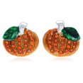 thumbnail image 1 of Small Cute Happy Halloween Fall Thanksgiving Pumpkins Post Stud Pierced Earrings, 1 of 4