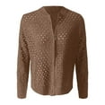 thumbnail image 3 of Tiijoy Women's Hollow Out Knitted Jacket Fashion Zip Up Casual Coat Outerwear Sweater, 3 of 4