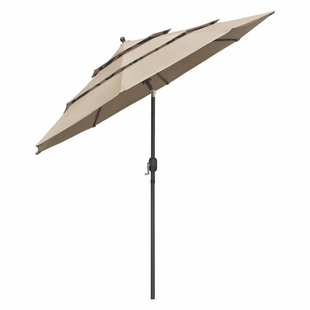9FT 8Ribs Aluminum Patio Umbrella Market Sun Shade Steel Tilt W/ Crank Outdoor