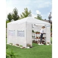 thumbnail image 3 of Quictent 12x8 FT Portable Walk-in Greenhouse - Instant Setup, Ideal for Outdoor Gardening, Pop-up Garden Canopy Design, 2 Front Screen Doors, 4 Large Screen Windows, White, 3 of 8