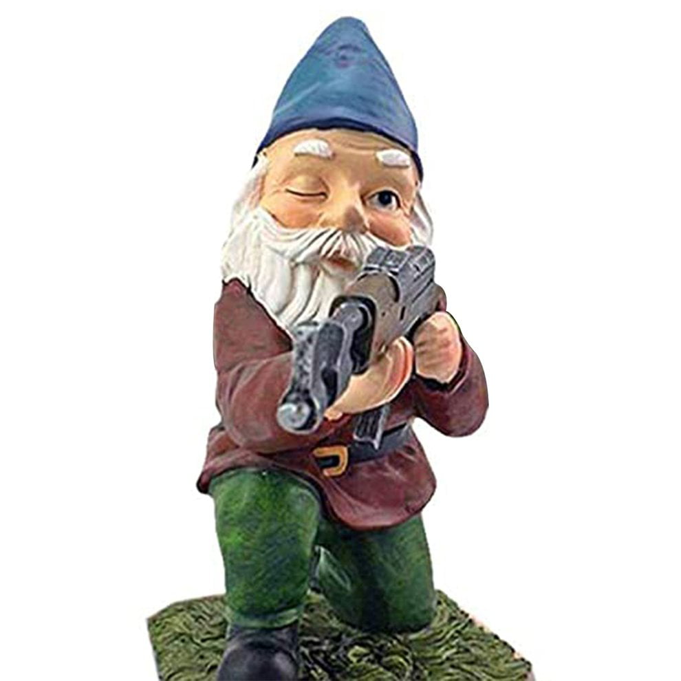Army Garden Gnome Statue Resin Desktop Lawn Ornament Figure Sculpture