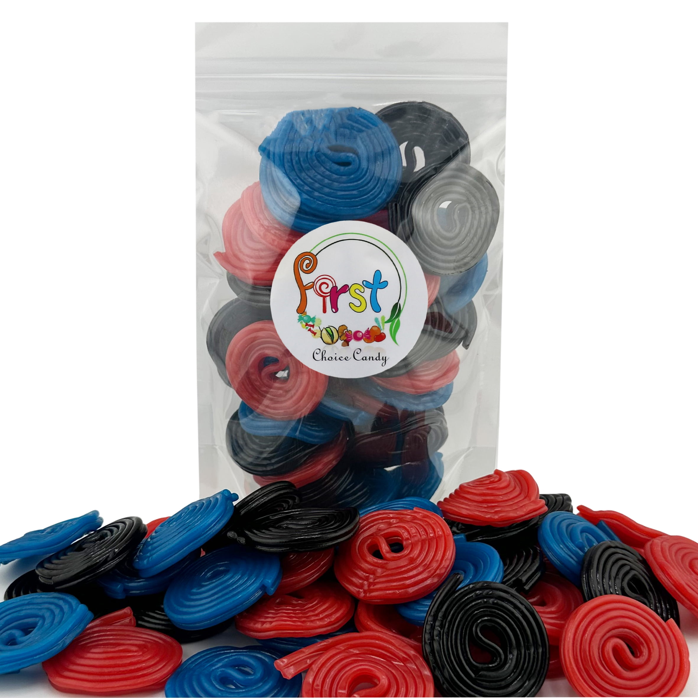 FirstChoiceCandy Assorted Licorice Spiral  Wheel Gummy Candy - 5 Pound